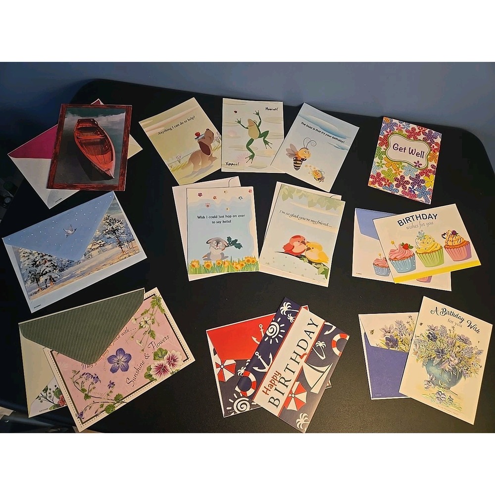 LOT of 12 Vintage Greeting cards Birthday Frienship Thinking of You Hope Habitat